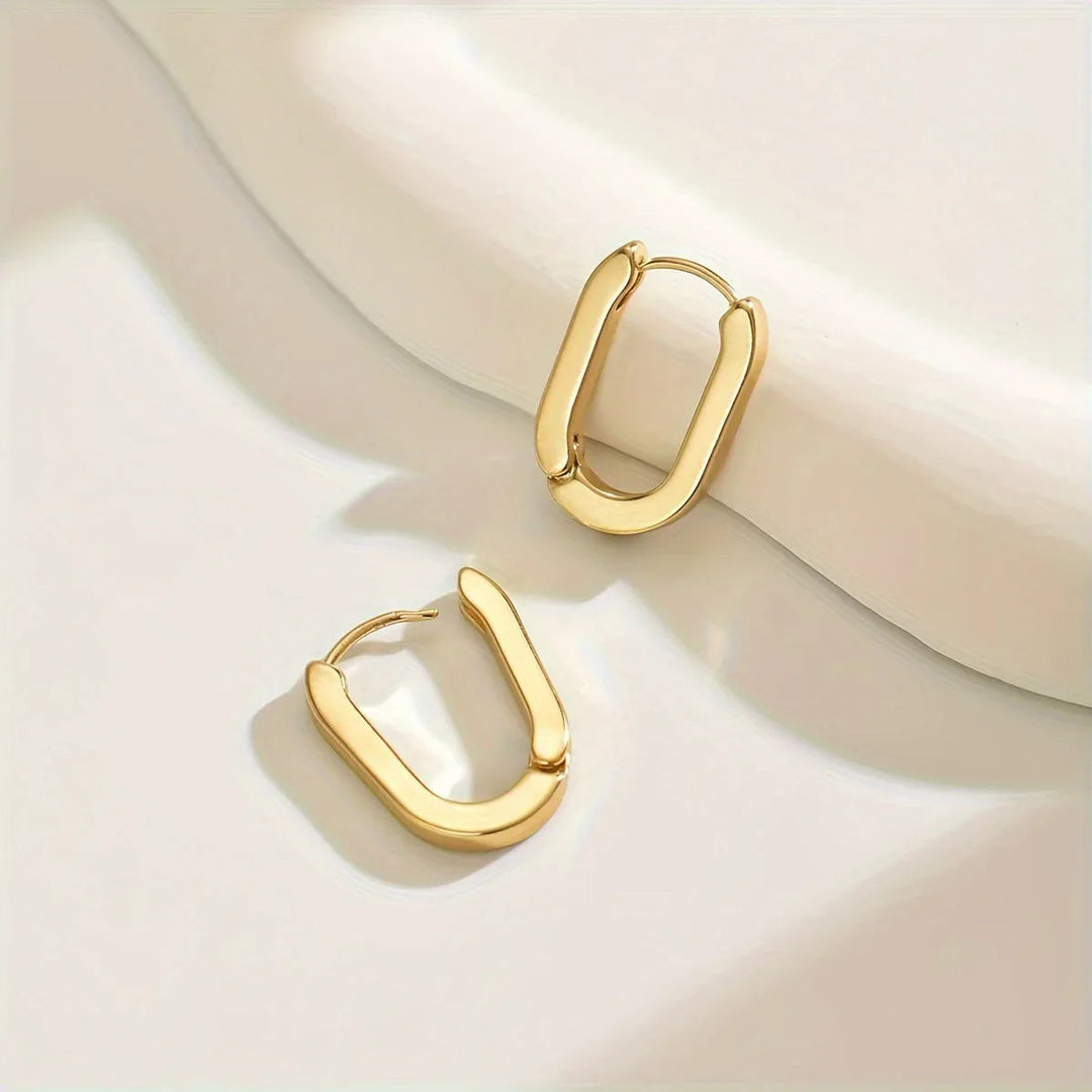 Geometric Gold Hoop Earrings