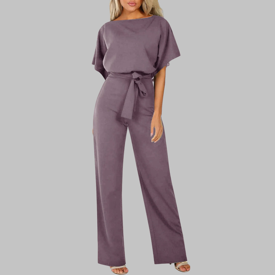 WANNON™ - Casual Tie Front Batwing Sleeve Jumpsuit