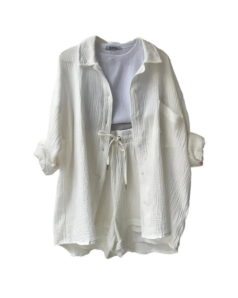 VERA™ – Modern Button-Up Shorts Set