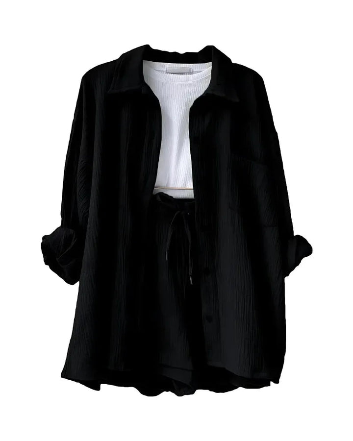 VERA™ – Modern Button-Up Shorts Set