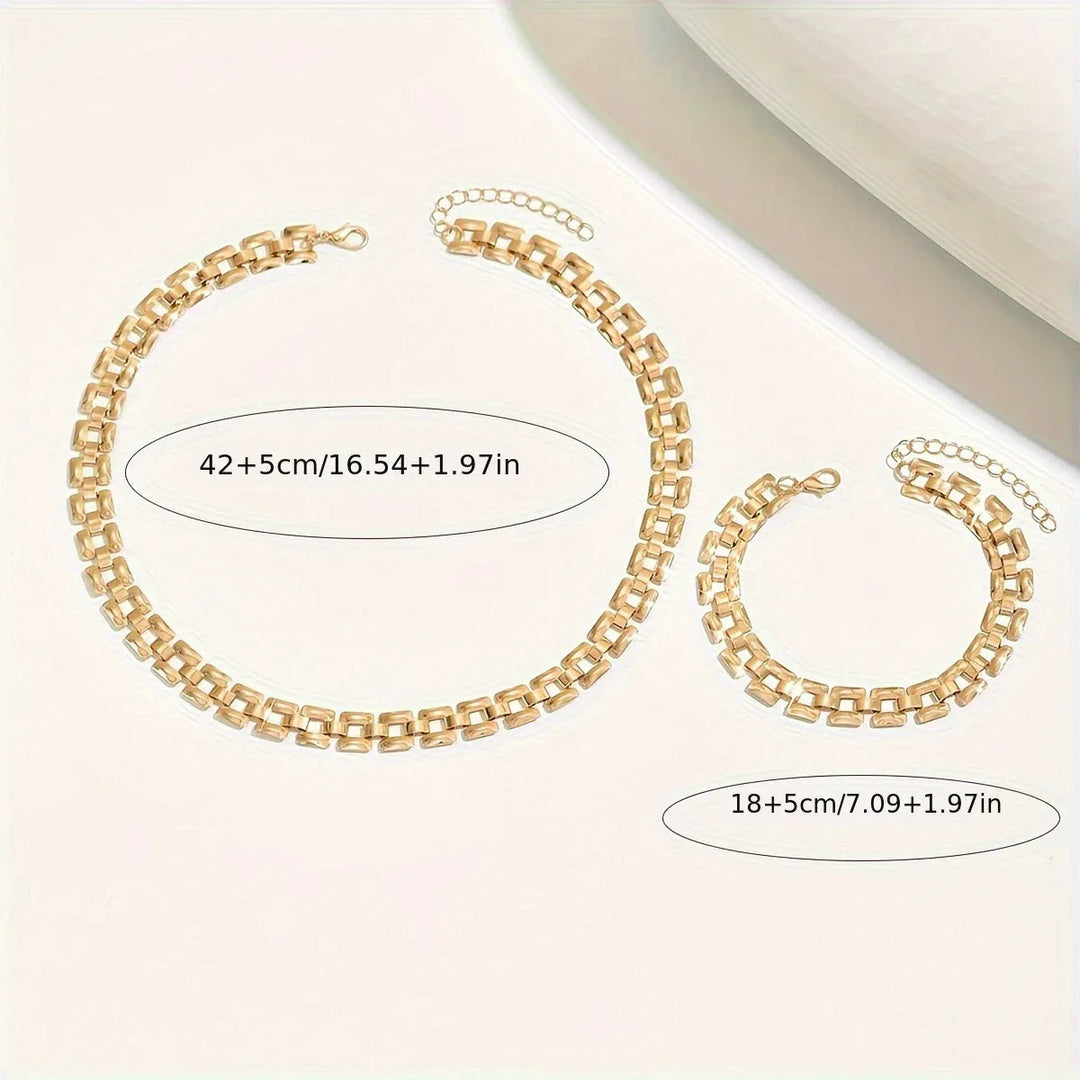 Spring & Summer Necklace Set – Polished Metal Finish