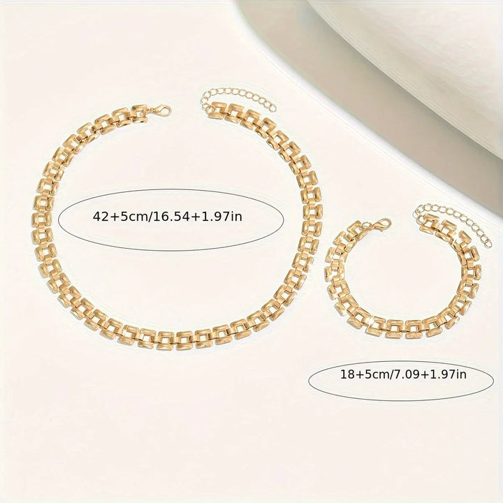 Spring & Summer Necklace Set – Polished Metal Finish