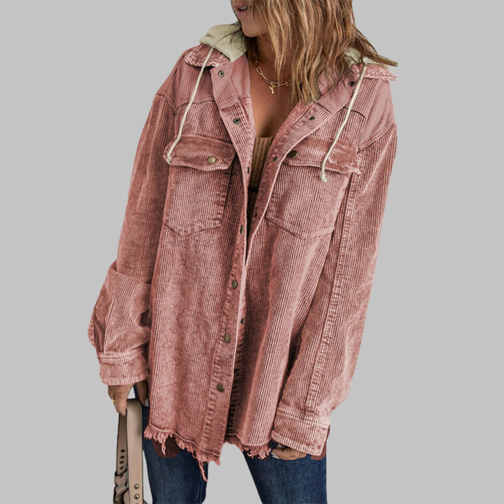 DABRINA™ - Classic Button Down Long Sleeve Hooded Jacket