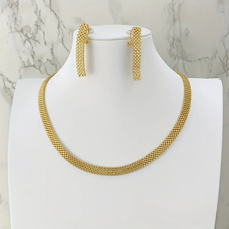 Refined Long Necklace, Bracelet & Earrings Set