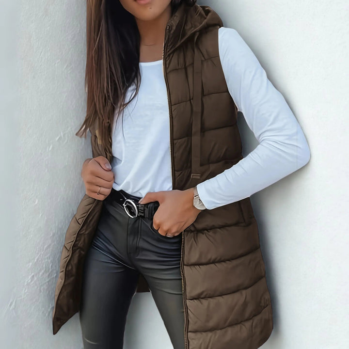 RAIN™ - Casual Sleeveless Hood Long Puffer Vest