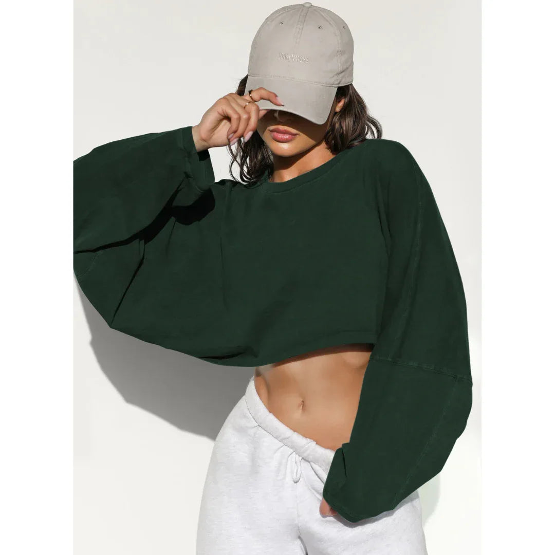 SKYE™ - Casual Cropped Pullover Sweatshirt