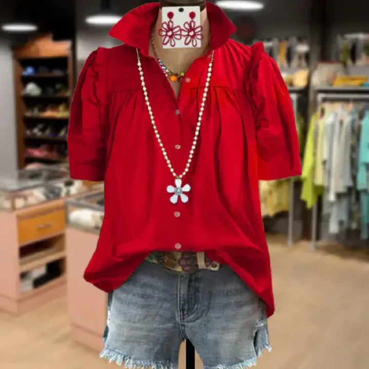 AMARIS™ - Sophisticated Button-Up Vintage Blouse