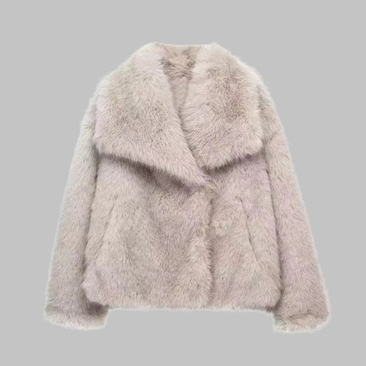 WEENA™ - Classy Long Sleeve Collared Fuzzy Coat
