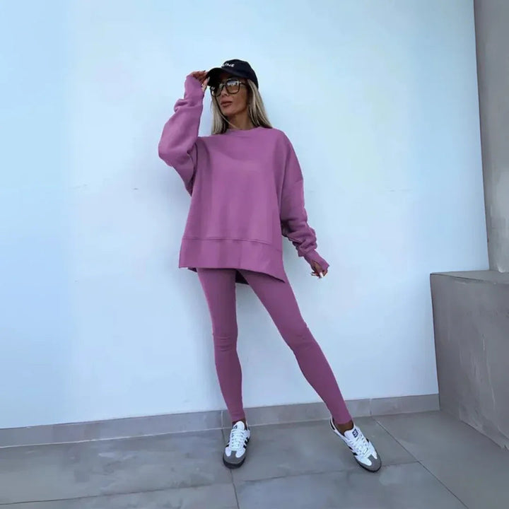 CLARIS™ - Casual Long Sleeve Sweatshirt and Pants Set