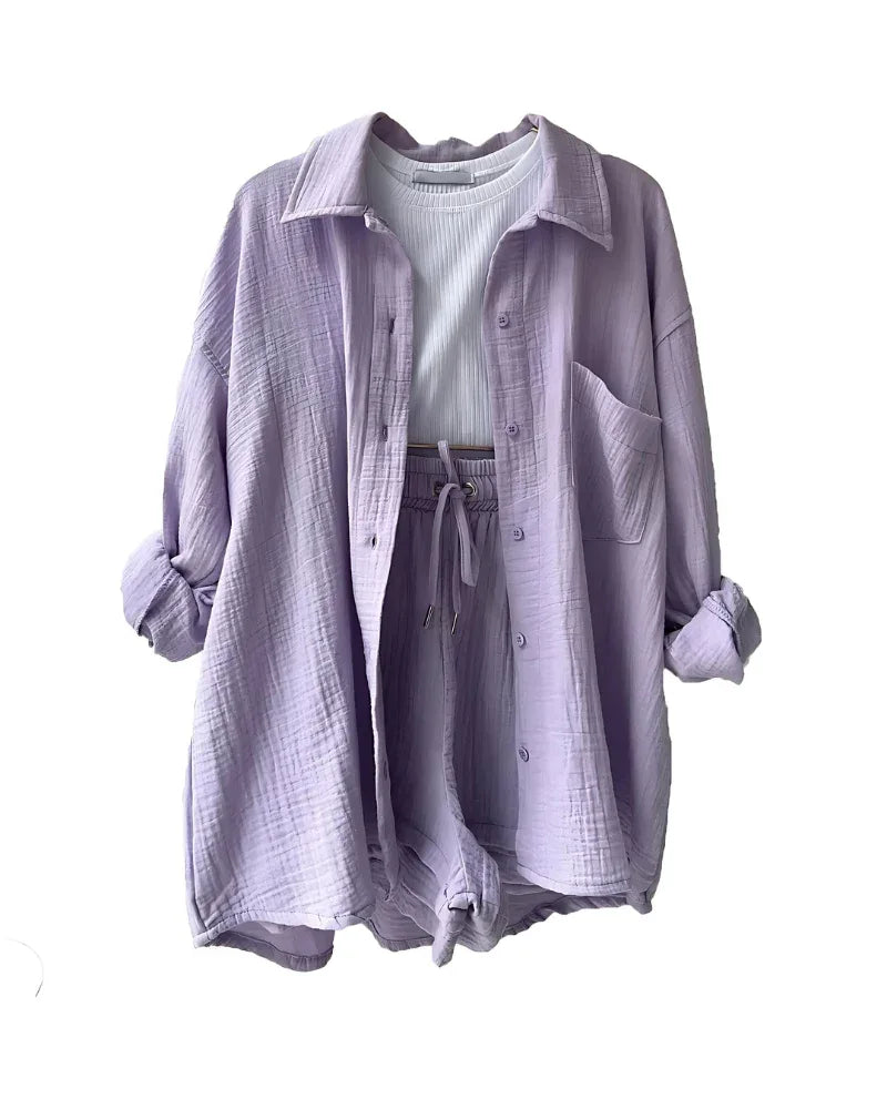 VERA™ – Modern Button-Up Shorts Set