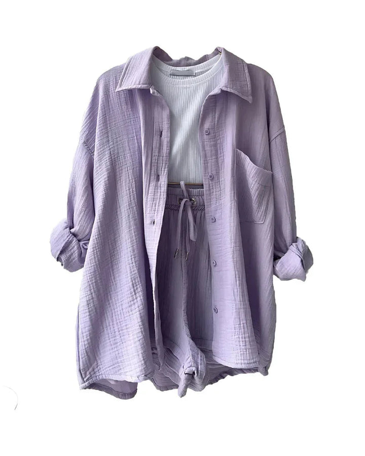 VERA™ – Modern Button-Up Shorts Set