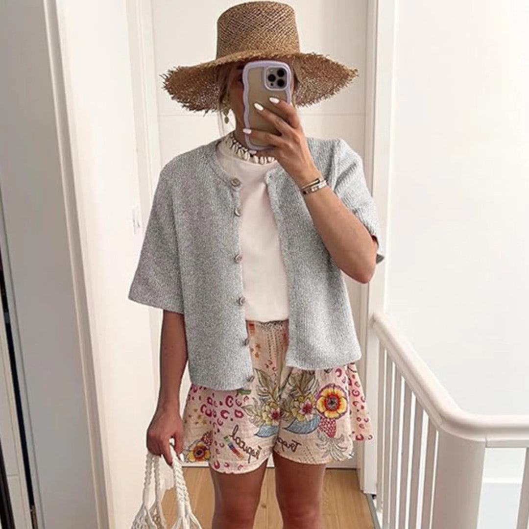 VISAIA™ – Lightweight Short Sleeve Button Down Cardigan