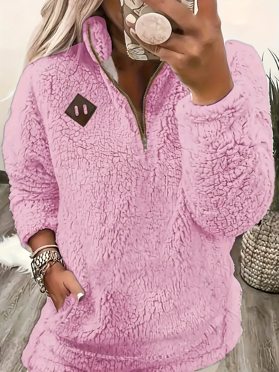 Ayla – Ultra-Soft High-Neck Fleece Pullover