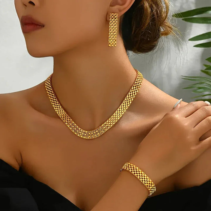 Refined Long Necklace, Bracelet & Earrings Set