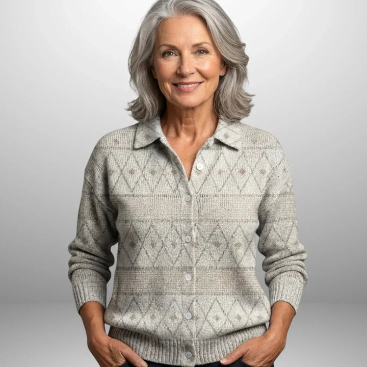 Keira - Vintage Abstract Buttoned Sweater