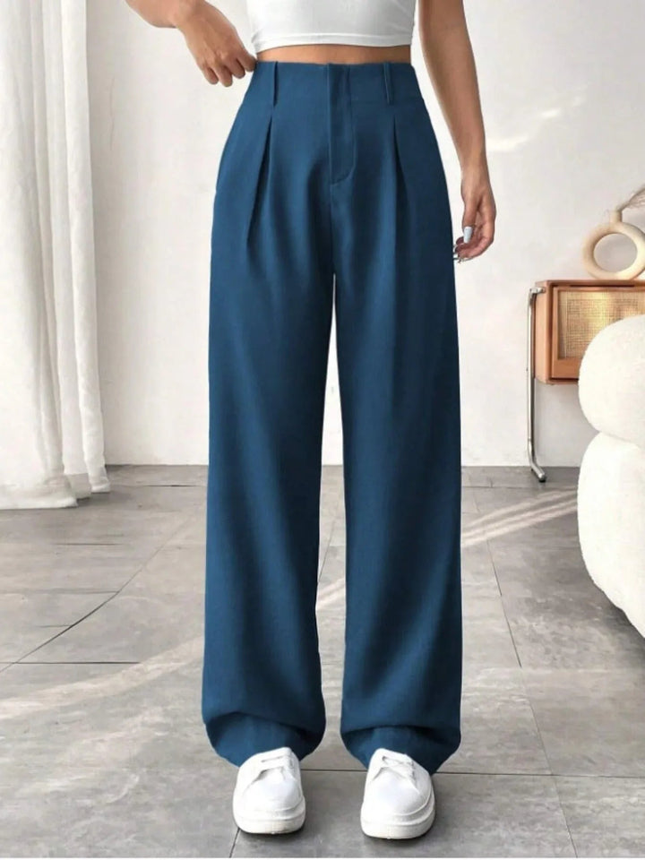 BELISIMA™ – Elegant Pleated Wide-Leg Office Trouser