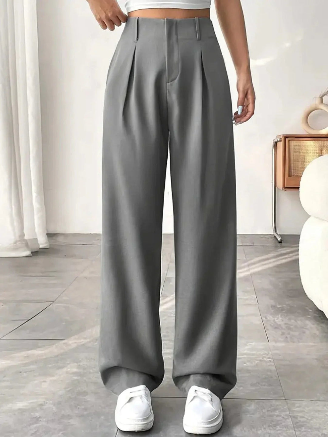 BELISIMA™ – Elegant Pleated Wide-Leg Office Trouser