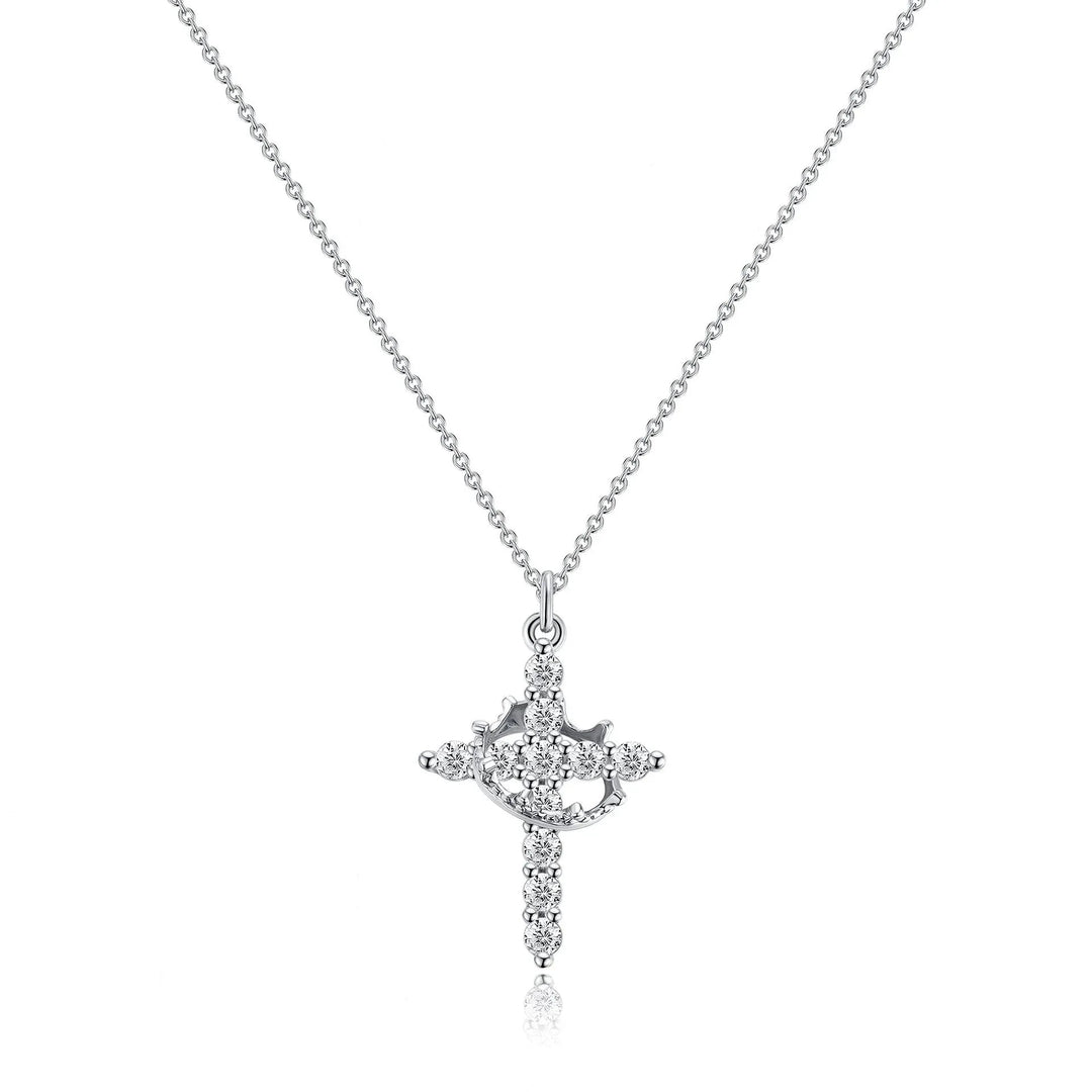 CLARISSE™ – Classic Cross & Crown Necklace