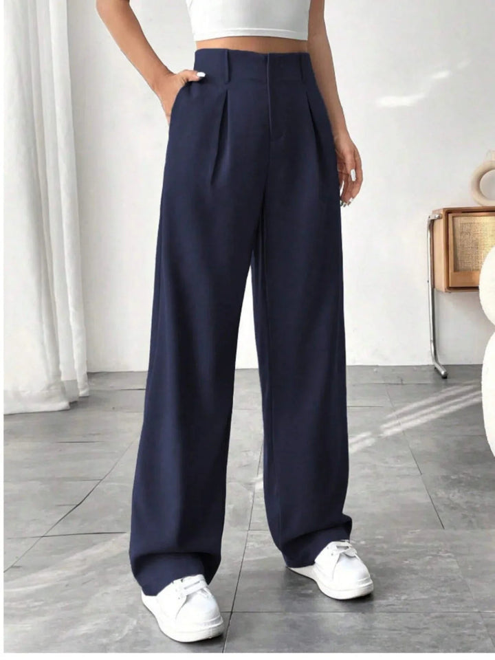 BELISIMA™ – Elegant Pleated Wide-Leg Office Trouser