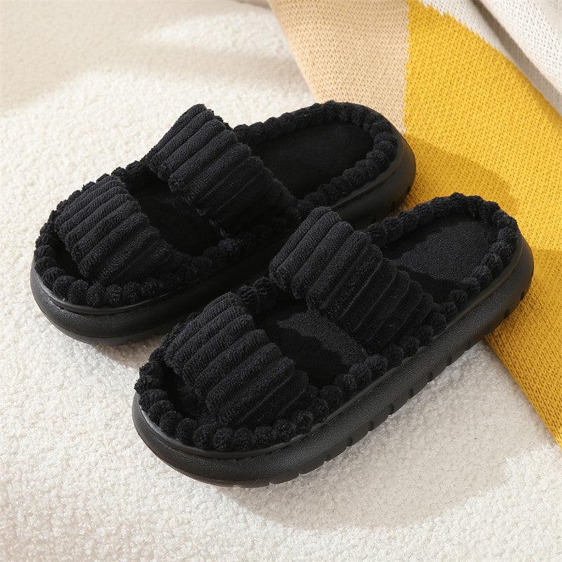 SIRA™ – Cozy Fluffy Open-Toe Home Slippers