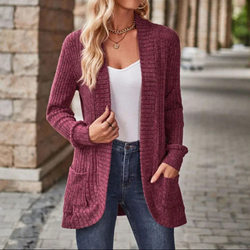 LUCILLE™ - Cozy Lightweight Long-Sleeve Open Front Cardigan