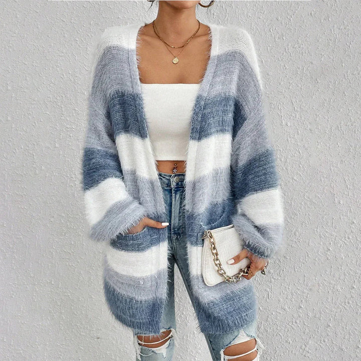 JULIETA™ - Comfy Open Front Long Sleeve Fuzzy Cardigan