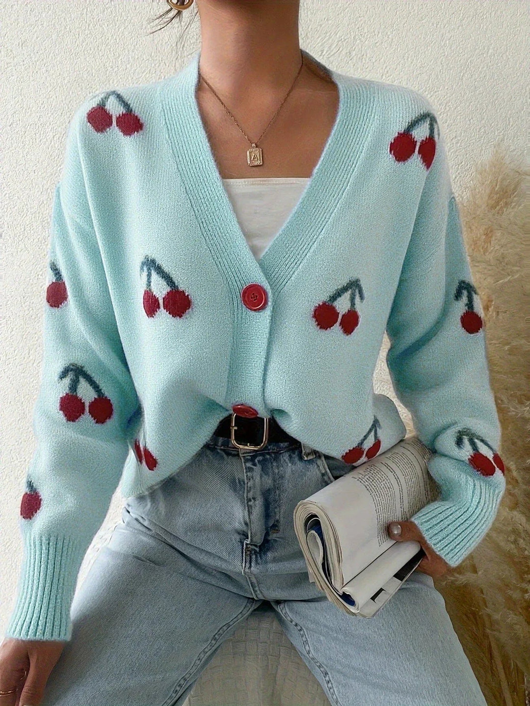 RAINA™ - Chic Button Front Long Sleeve Cardigan