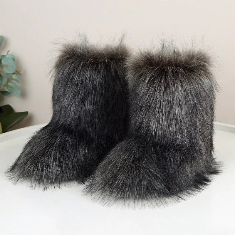 HIRA™ - Chic Trendy Furry Mid Length Winter Boots