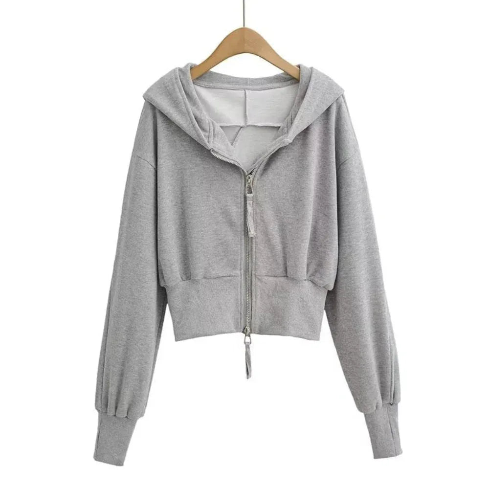 RESLEY™ - Chic Cropped Hooded Zipper Workout Jacket