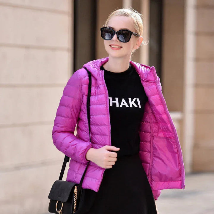 LIYANNA™ - Comfy Plus Size Lightweight Hooded Long Sleeve Puffer Jacket