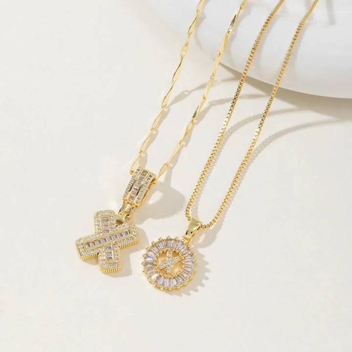 AISHA™ - Elegant 2-Pack Initial Letter Pendant Necklaces