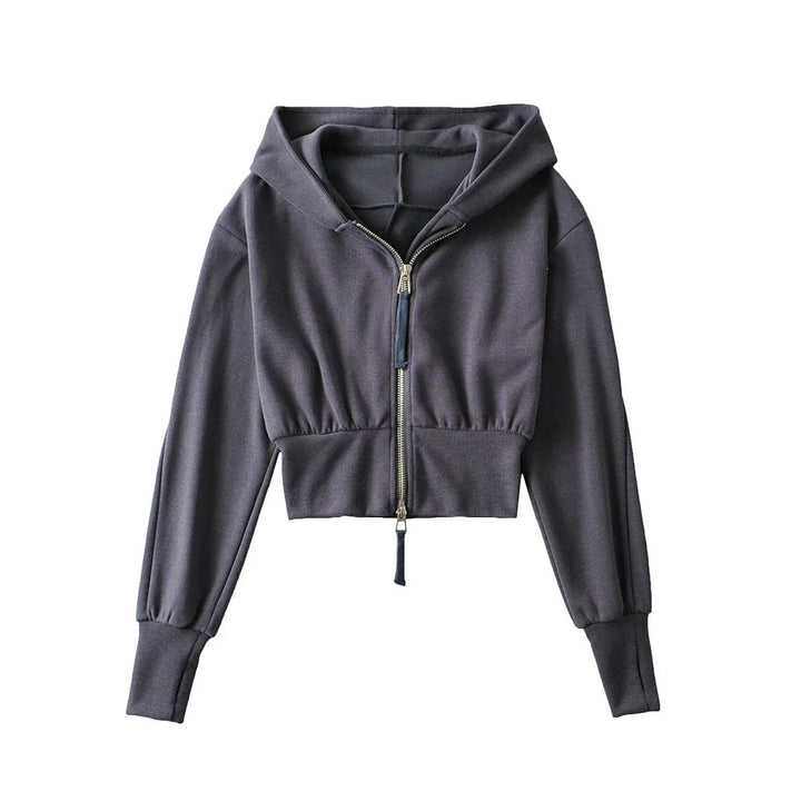 RESLEY™ - Chic Cropped Hooded Zipper Workout Jacket