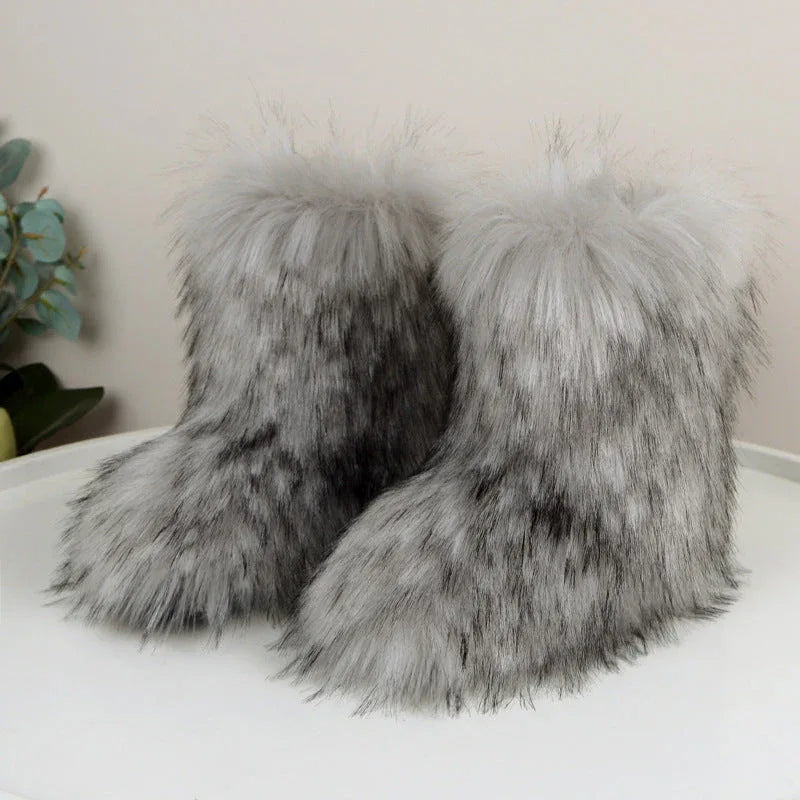 HIRA™ - Chic Trendy Furry Mid Length Winter Boots