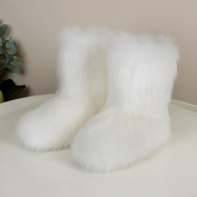 HIRA™ - Chic Trendy Furry Mid Length Winter Boots