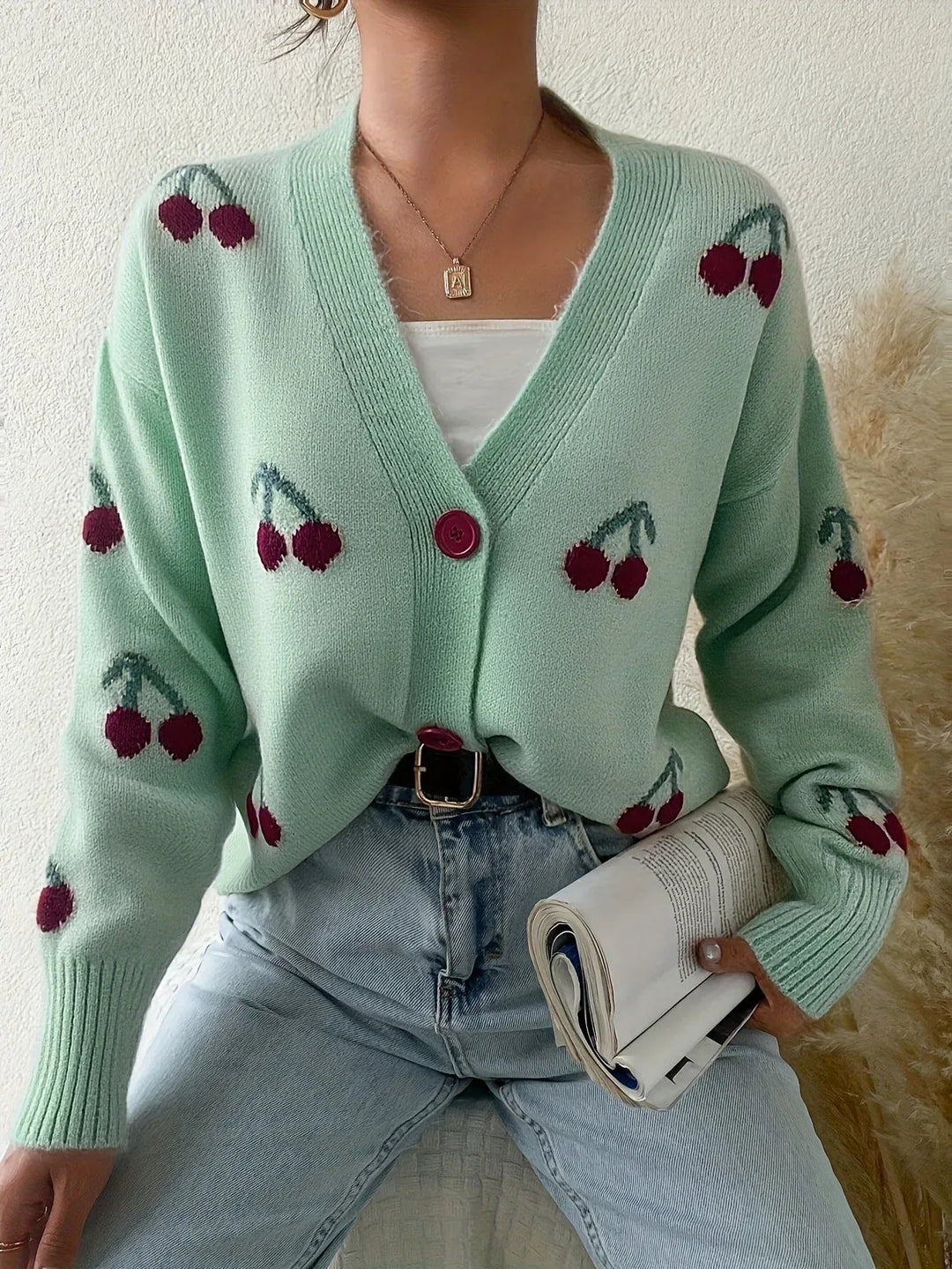 RAINA™ - Chic Button Front Long Sleeve Cardigan