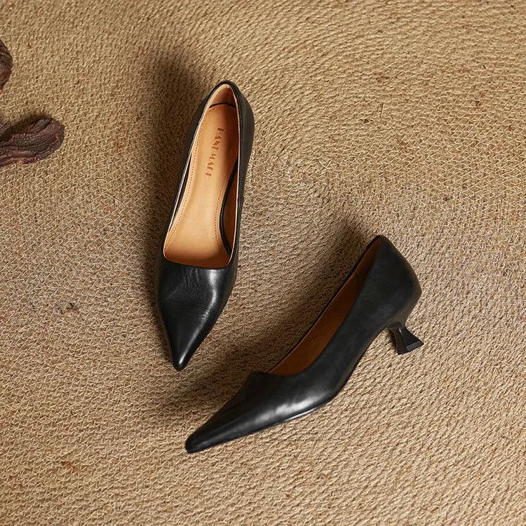 Sarah | Refined Pointed Toe Leather Pumps