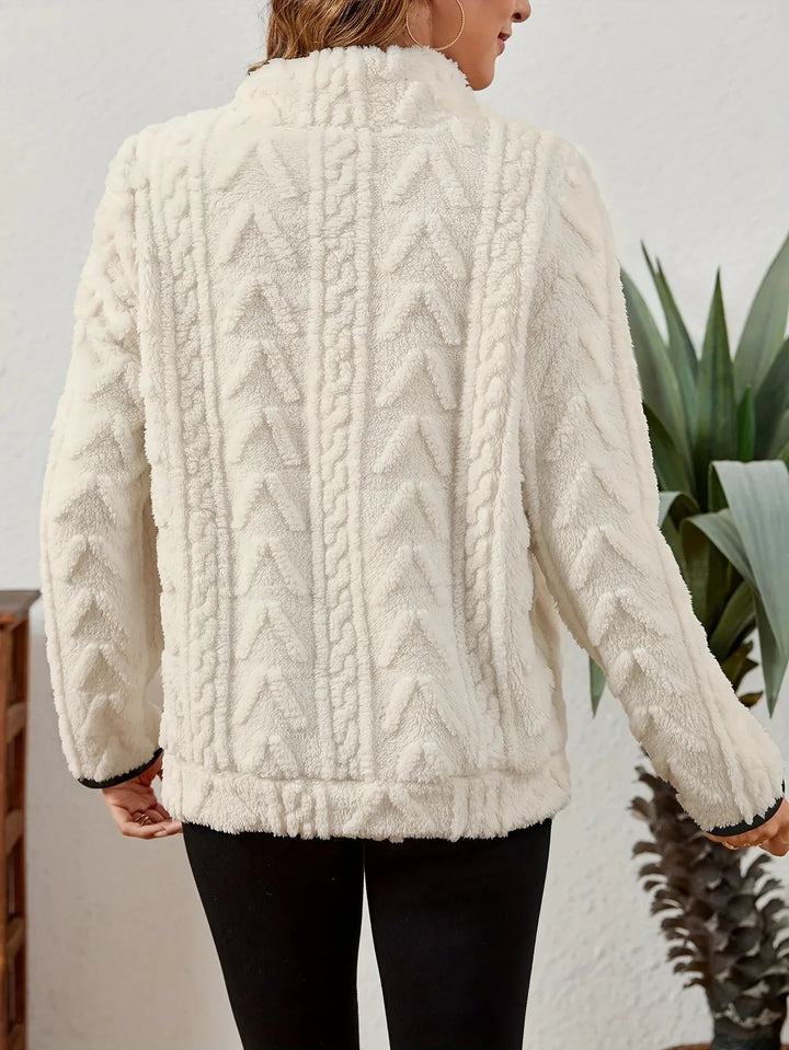 Nora – Plush Textured Zip Pullover