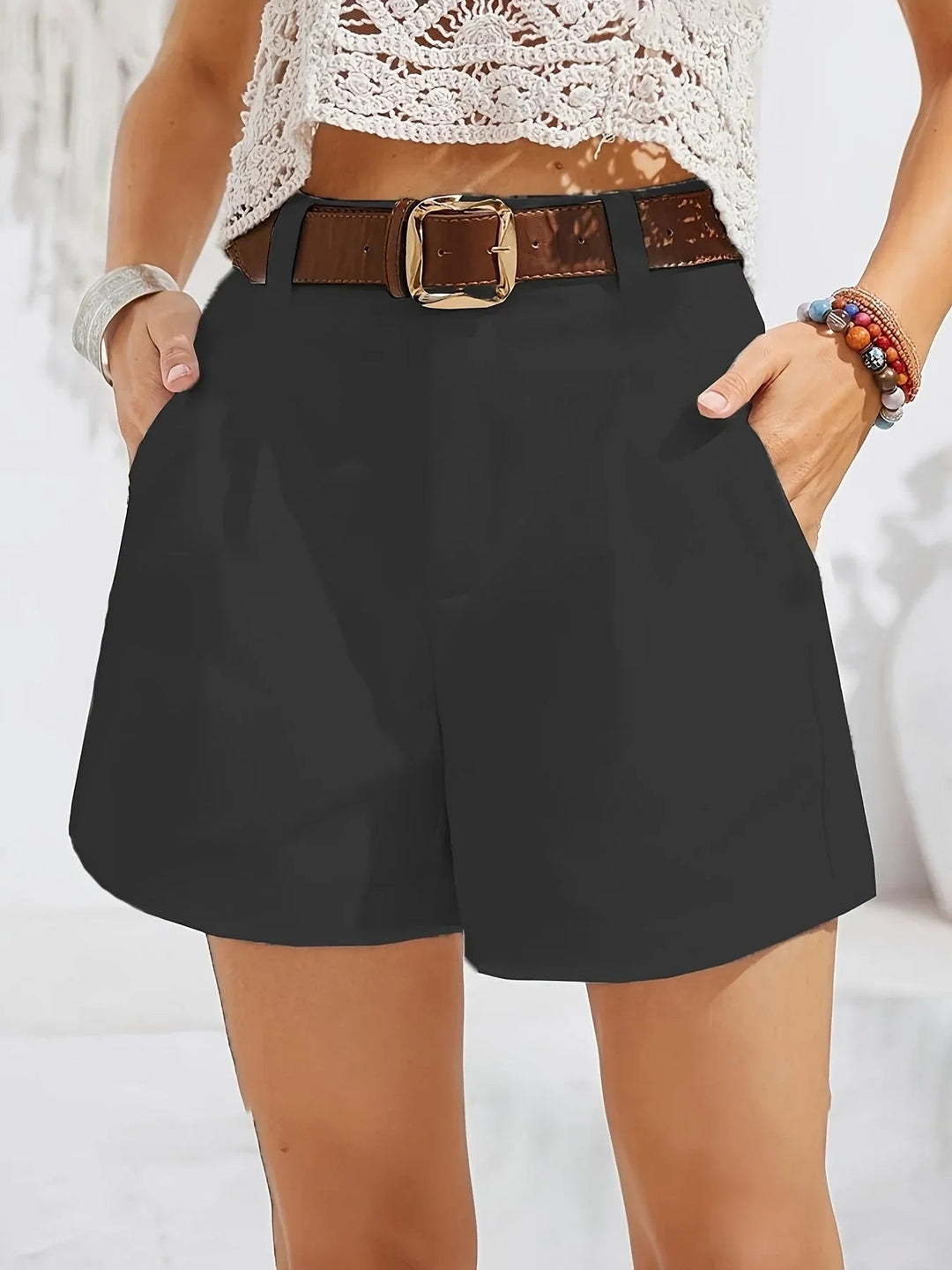 MÉLANIE™ - Chic High-Waist Shorts
