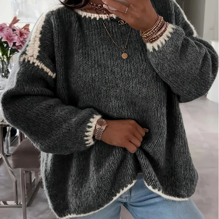 Aveline – Soft Patchwork Knit Sweater