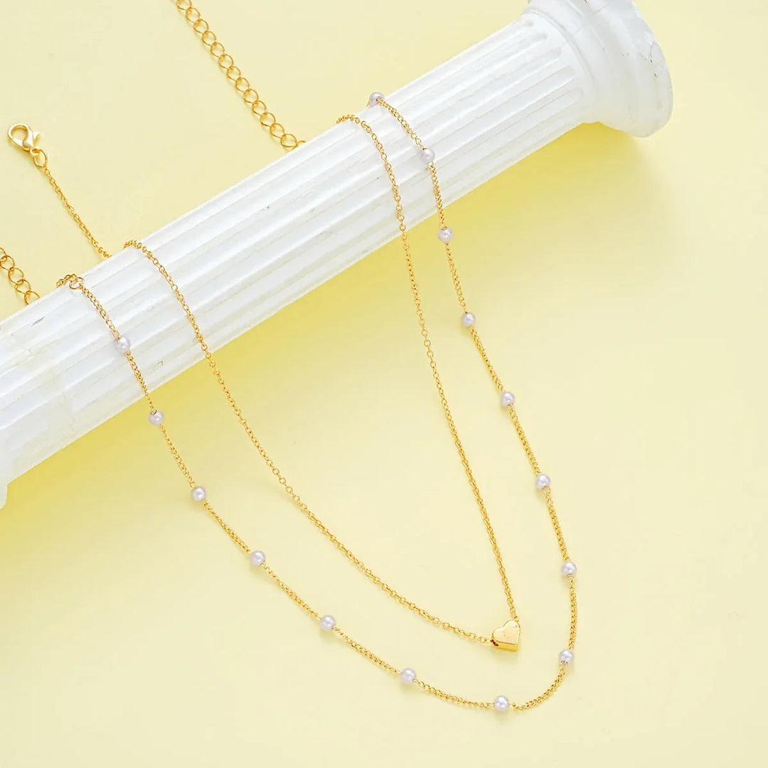 Simple Heart Necklace & Bracelet Set