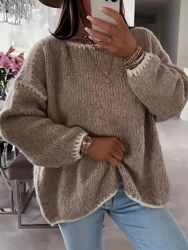 Aveline – Soft Patchwork Knit Sweater