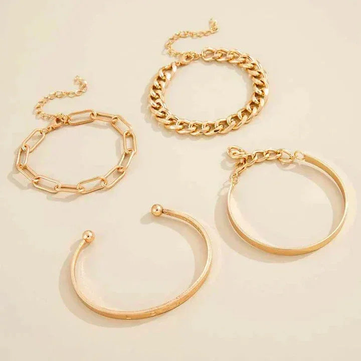 Modern Gold Bracelet Set